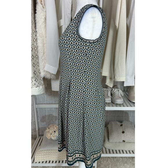 Max Studio Women's Size S Dark Green Floral Print Boho Pleated Dress #0556 - Picture 4 of 12